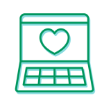 Grafik Laptop mit Herz Grafik Laptop mit Herz