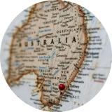 Australien Karte mit rotem Pin